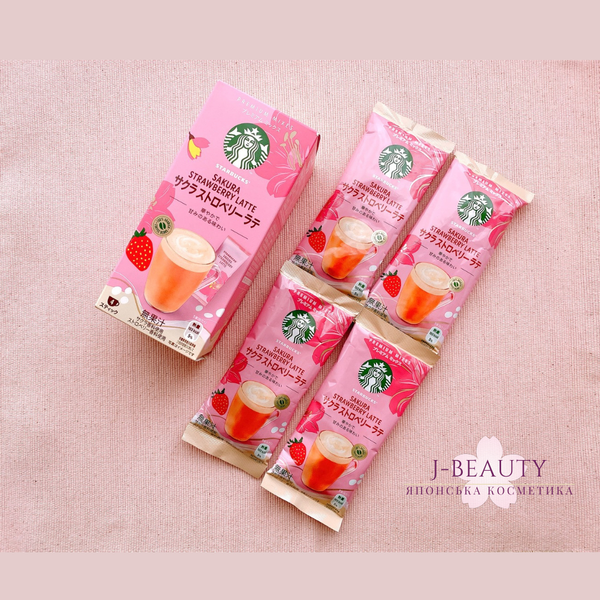 Starbucks Сакура-полуниця-латте Sakura Strawberry Latte Premium Mixes 4 sticks 96g 4062 фото