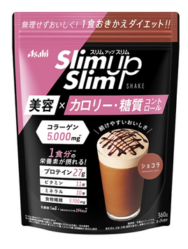 Asahi Дієтичний коктейль з колагеном вітамінами і мінералами Slim Up Shake Chocolate Latte 360g 4085 фото