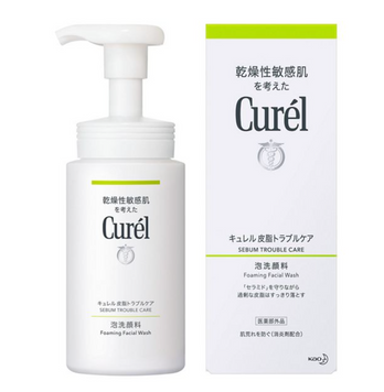 Curel Пінка для чутливої шкіри схильної до жирності Foaming Facial Wash Sebum Trouble Care 150ml 1092 фото