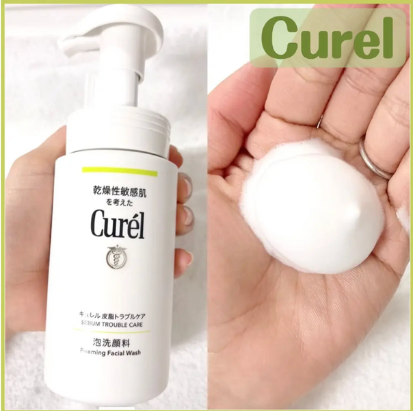 Curel Пінка для чутливої шкіри схильної до жирності Foaming Facial Wash Sebum Trouble Care 150ml 1092 фото