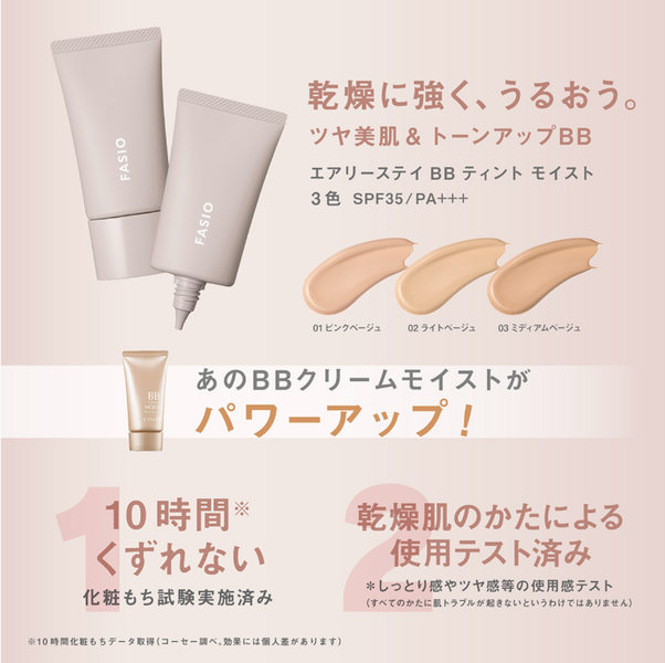 Fasio Зволожуючий ВВ крем Cередньо-Бежевий тон BB Cream Medium Beige Moist 03 Airy Stay BB Tint UV SPF35/PA+++ 30g 3006 фото
