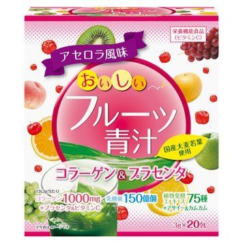 Yuwa Аоджіру з колагеном та екстрактом плаценти Aojiru Fruit Collagen 20p 4001 фото