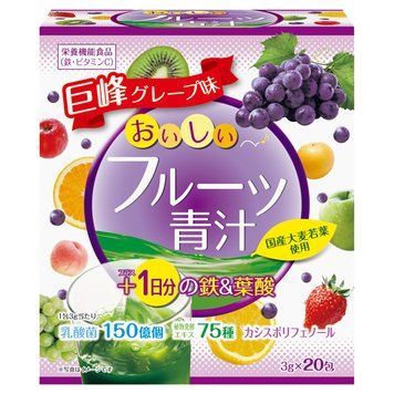 Aojiru Аоджіру (аодзіру) з залізом та фолієвою кислотою (виноградний смак) Fruit + Iron & Folic Acid Yuwa 20p  4003 фото
